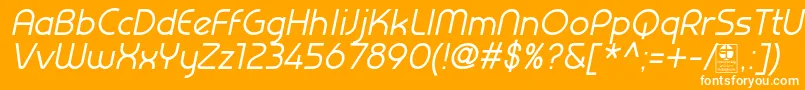 PrestijItalicDemo Font – White Fonts on Orange Background