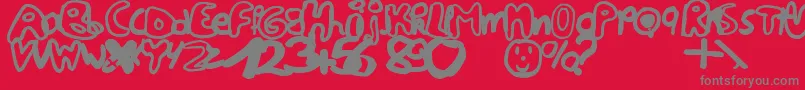 Lesansa Font – Gray Fonts on Red Background