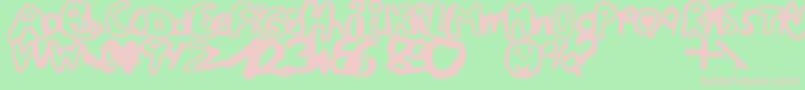 Lesansa Font – Pink Fonts on Green Background