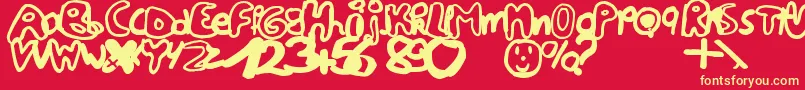 Lesansa Font – Yellow Fonts on Red Background