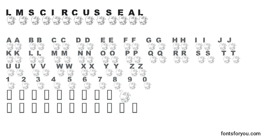 Czcionka LmsCircusSeal – alfabet, cyfry, specjalne znaki