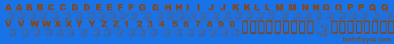 LmsCircusSeal Font – Brown Fonts on Blue Background