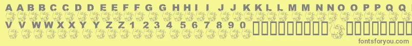 LmsCircusSeal Font – Gray Fonts on Yellow Background