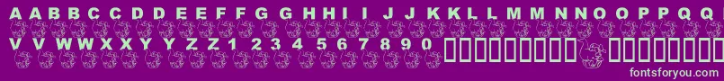 LmsCircusSeal Font – Green Fonts on Purple Background