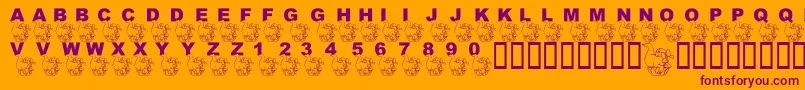 Fonte LmsCircusSeal – fontes roxas em um fundo laranja