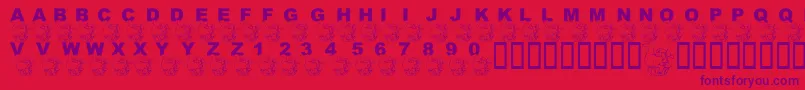 LmsCircusSeal-Schriftart – Violette Schriften auf rotem Hintergrund