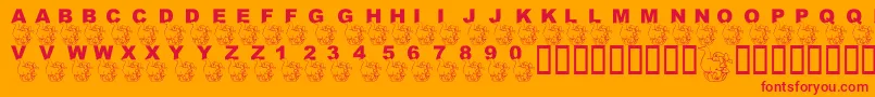LmsCircusSeal-Schriftart – Rote Schriften auf orangefarbenem Hintergrund