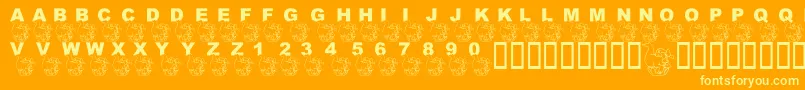 fuente LmsCircusSeal – Fuentes Amarillas Sobre Fondo Naranja
