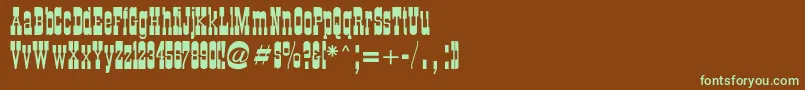 Cartwright-fontti – vihreät fontit ruskealla taustalla