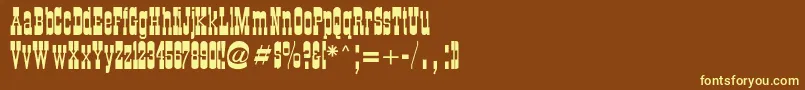 Cartwright-fontti – keltaiset fontit ruskealla taustalla