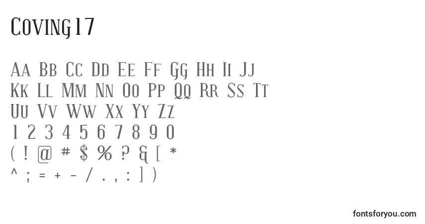 Шрифт Coving17 – алфавит, цифры, специальные символы