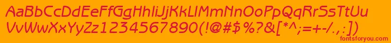 ItcBenguiatGothicLtMediumOblique Font – Red Fonts on Orange Background