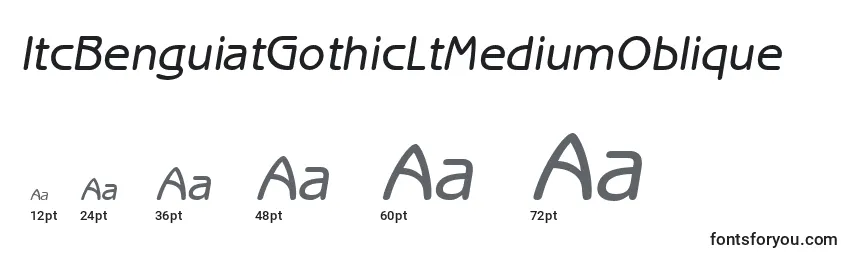 Размеры шрифта ItcBenguiatGothicLtMediumOblique