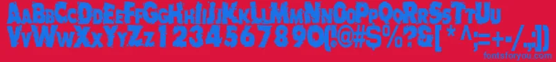 BadlyRegularTtstd Font – Blue Fonts on Red Background