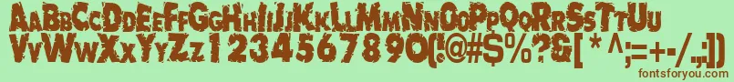 BadlyRegularTtstd Font – Brown Fonts on Green Background