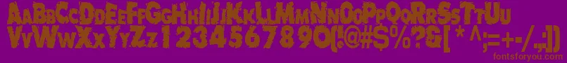 BadlyRegularTtstd-fontti – ruskeat fontit violetilla taustalla