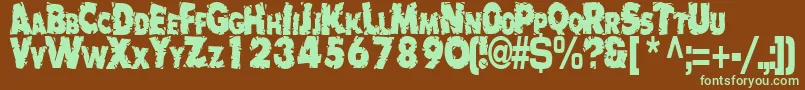 BadlyRegularTtstd Font – Green Fonts on Brown Background