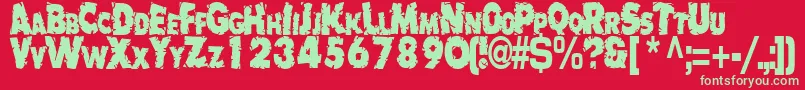 BadlyRegularTtstd Font – Green Fonts on Red Background