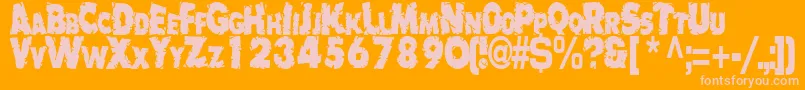 BadlyRegularTtstd-Schriftart – Rosa Schriften auf orangefarbenem Hintergrund