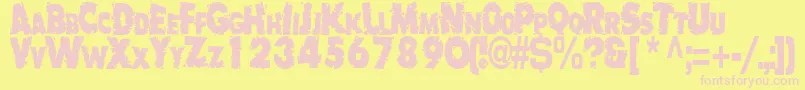 BadlyRegularTtstd Font – Pink Fonts on Yellow Background