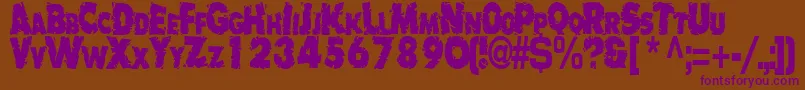 BadlyRegularTtstd Font – Purple Fonts on Brown Background