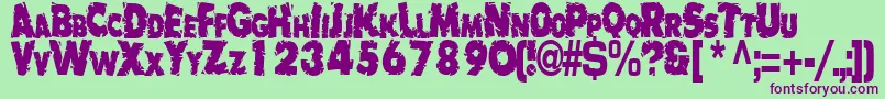 BadlyRegularTtstd Font – Purple Fonts on Green Background