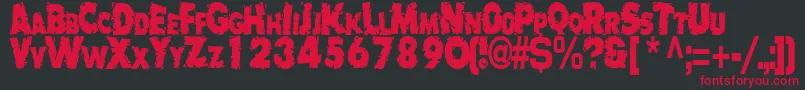 BadlyRegularTtstd-Schriftart – Rote Schriften auf schwarzem Hintergrund