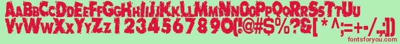 BadlyRegularTtstd Font – Red Fonts on Green Background