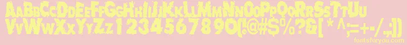 BadlyRegularTtstd Font – Yellow Fonts on Pink Background