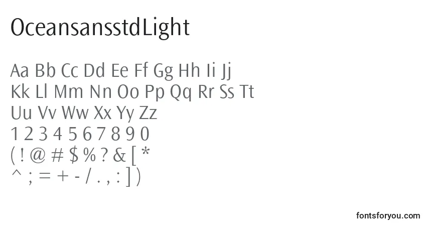OceansansstdLightフォント–アルファベット、数字、特殊文字