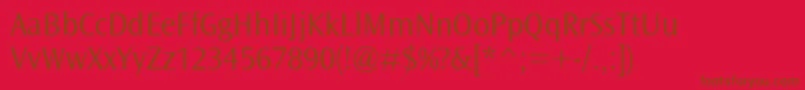 Fonte OceansansstdLight – fontes marrons em um fundo vermelho