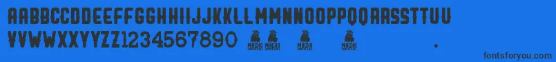 Macho Font – Black Fonts on Blue Background