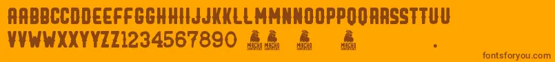 Macho Font – Brown Fonts on Orange Background