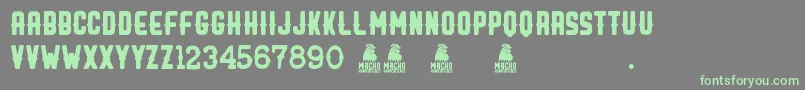 Macho Font – Green Fonts on Gray Background
