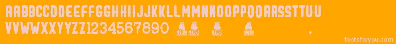 Macho Font – Pink Fonts on Orange Background
