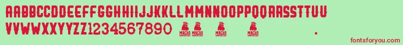 Macho Font – Red Fonts on Green Background