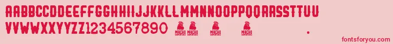 Macho Font – Red Fonts on Pink Background