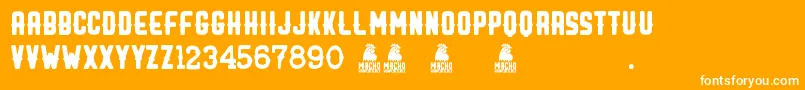 Macho Font – White Fonts on Orange Background