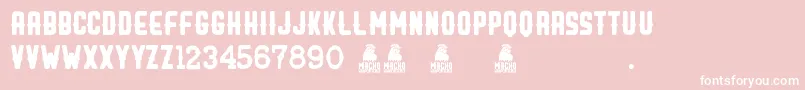 Macho Font – White Fonts on Pink Background