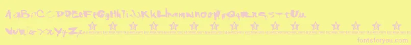 Shanked Font – Pink Fonts on Yellow Background