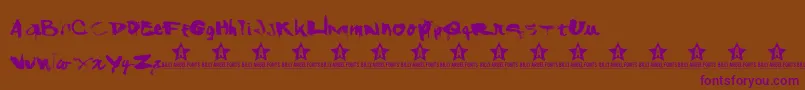 Shanked Font – Purple Fonts on Brown Background