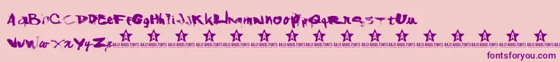 Shanked Font – Purple Fonts on Pink Background