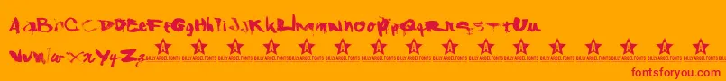 Shanked Font – Red Fonts on Orange Background