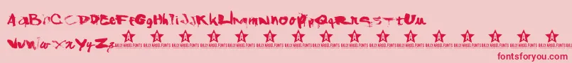 Shanked Font – Red Fonts on Pink Background