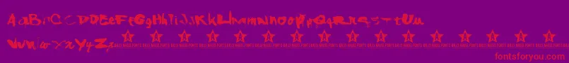 Shanked Font – Red Fonts on Purple Background