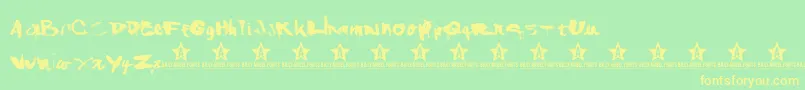 Shanked Font – Yellow Fonts on Green Background