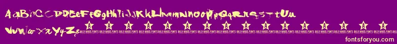 Shanked Font – Yellow Fonts on Purple Background