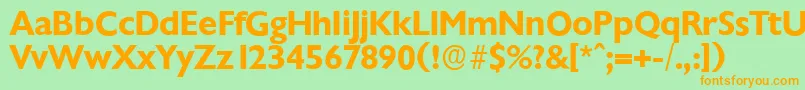 ChantillyserialBold Font – Orange Fonts on Green Background