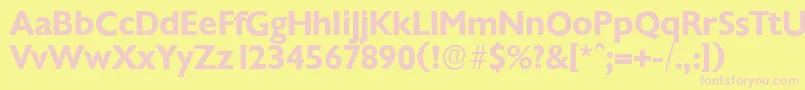ChantillyserialBold-fontti – vaaleanpunaiset fontit keltaisella taustalla