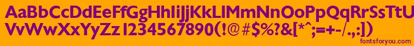 ChantillyserialBold Font – Purple Fonts on Orange Background
